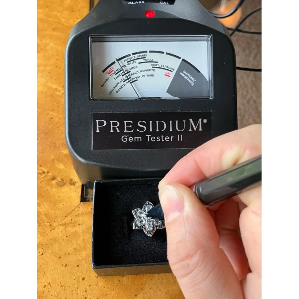 Natural Aquamarine Black Spinel Sterling Silver Ring Size 8